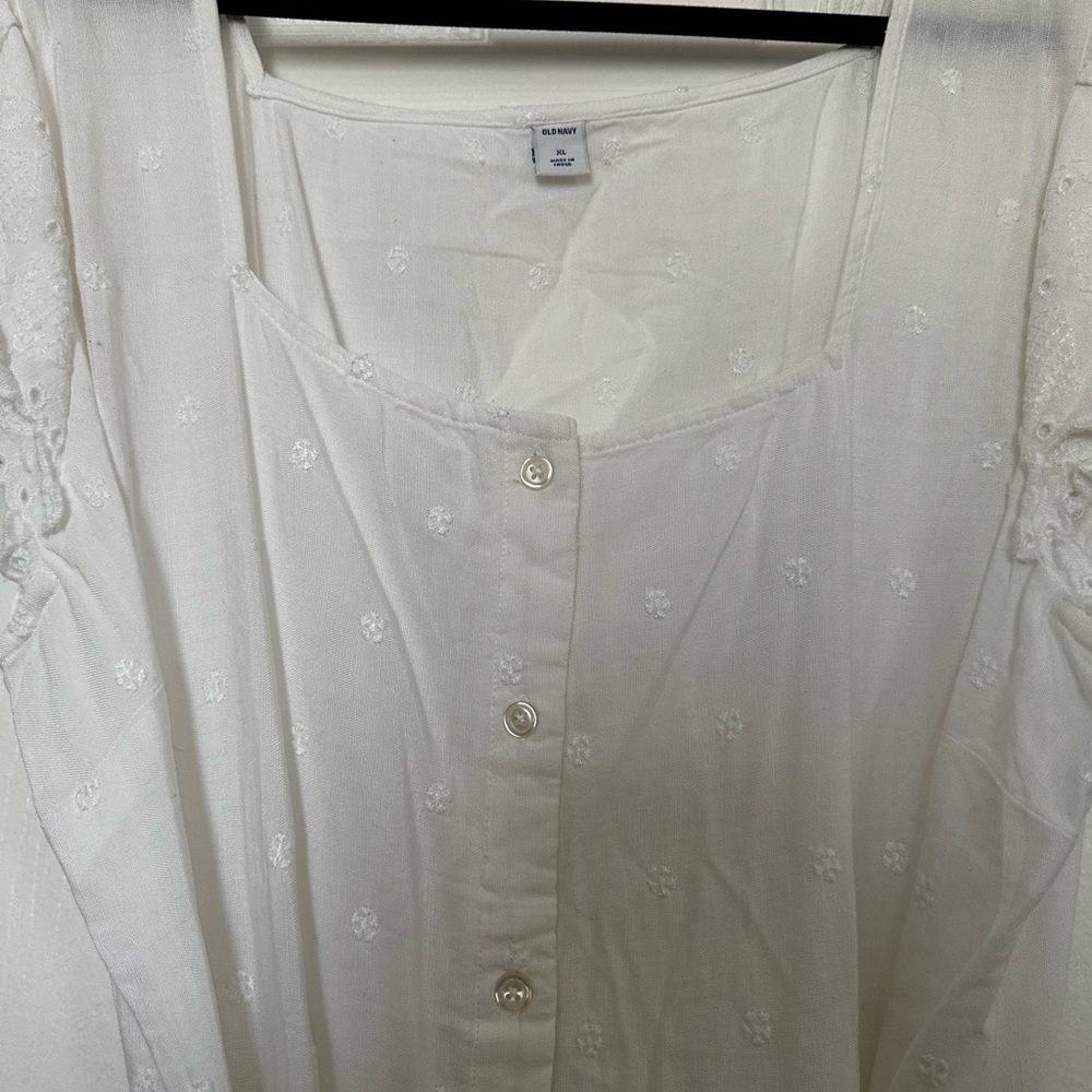 BNWOT Old Navy White Eyelet Midi Dress - Picture 3 of 9
